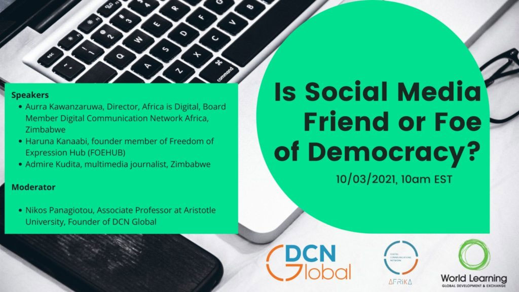 Webinar Announcement: “Africa: Is Social Media Friend or Foe of Democracy?”