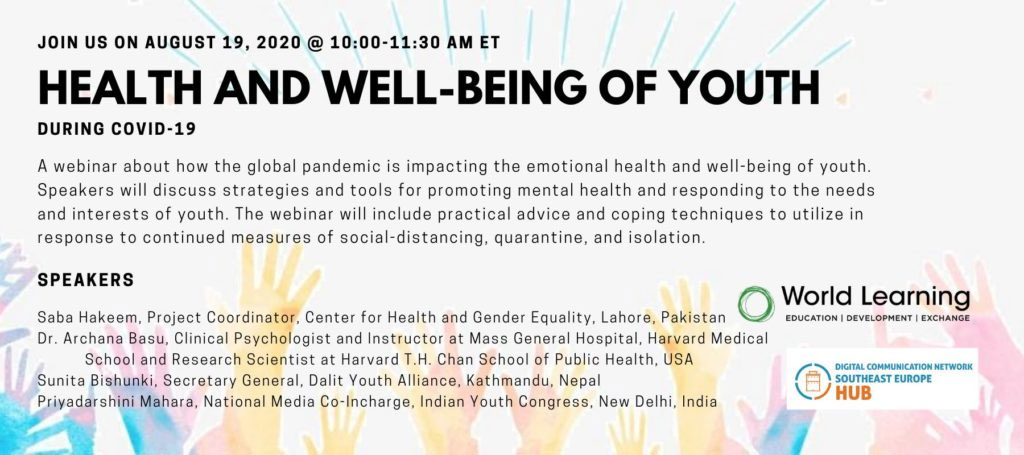 Webinar Announcement: “Health and Well-being of Youth during Covid-19”