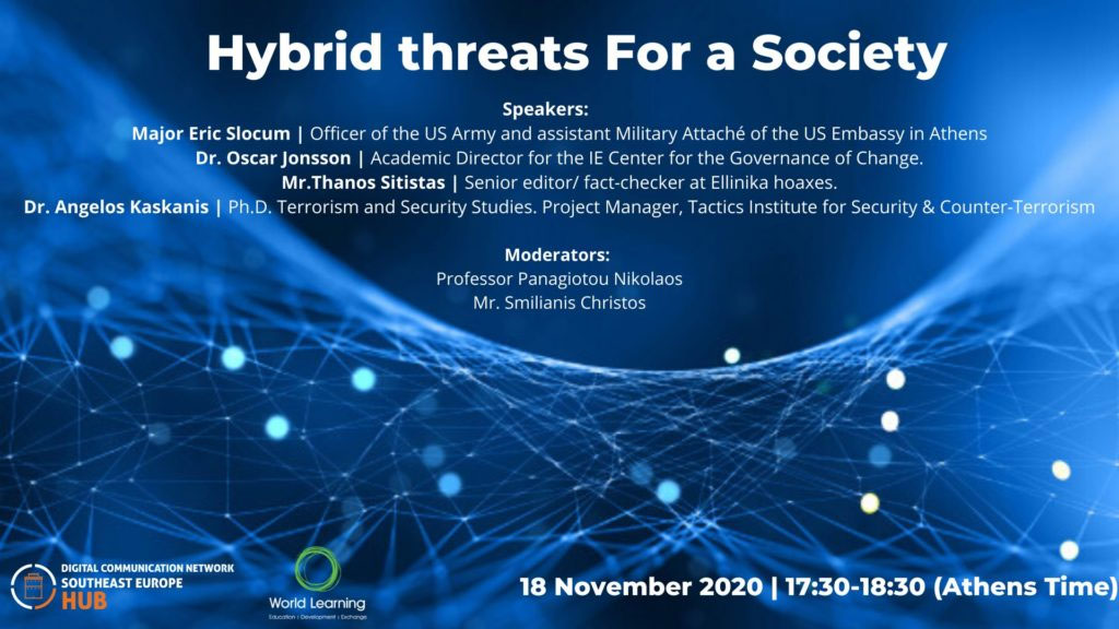 Webinar Announcement: “Hybrid Threats For a Society”