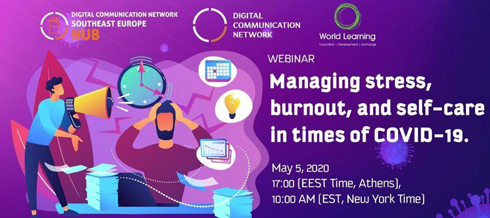 Managing Stress, Burnout and Self-Care in Times of COVID-19-Webinar Announcement