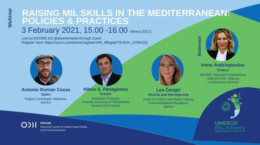 Webinar Announcement: “Raising MIL Skills in the Mediterranean: Policies & Practices”